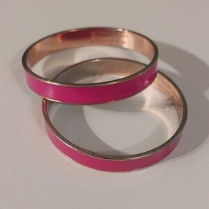 Oscar de la Renta Fuchsia Enamel Bracelets